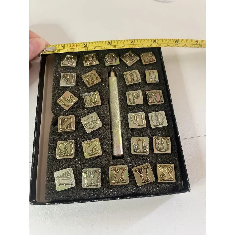 Vintage Craftool Co Alphabet & Number Set Lot Leather Stamps Original Box USA